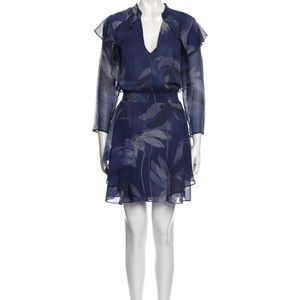 Halston Heritage Silk Knee-Length Navy Dress